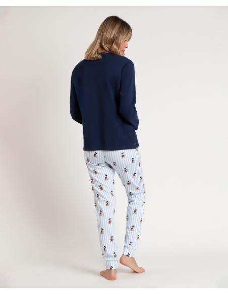 DISNEY Pijama Manga Larga Mickey New York para Mujer