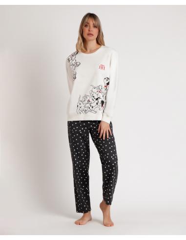 DISNEY Pijama Manga Larga Felpa 101 Dalmatians para Mujer