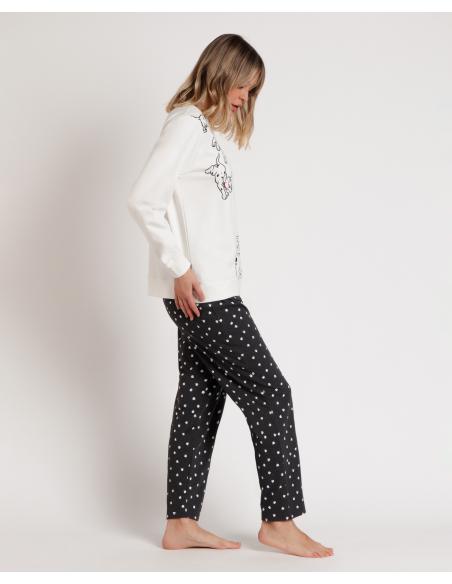 DISNEY Pijama Manga Larga Felpa 101 Dalmatians para Mujer