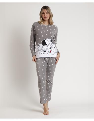 DISNEY Pijama Manga Larga Calentito 101 Dalmatians para Mujer