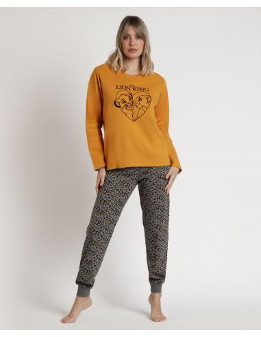 DISNEY Pijama Manga Larga Felpa Lion King para Mujer