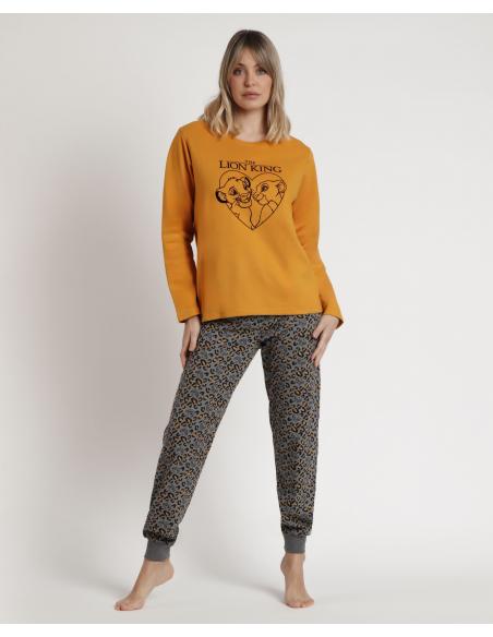 DISNEY Pijama Manga Larga Felpa Lion King para Mujer