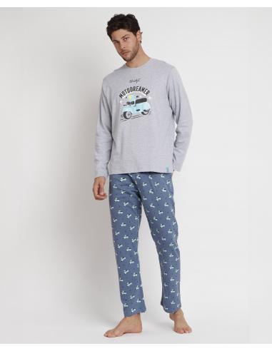 MR WONDERFUL Pijama Manga Larga Motodreamer para Hombre