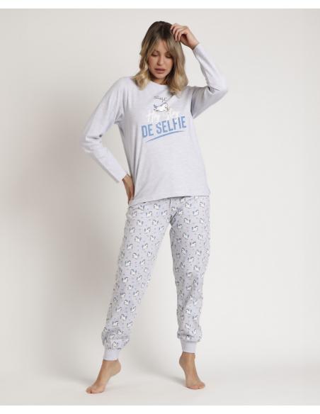 MR WONDERFUL Pijama Manga Larga Estoy De Selfie para Mujer