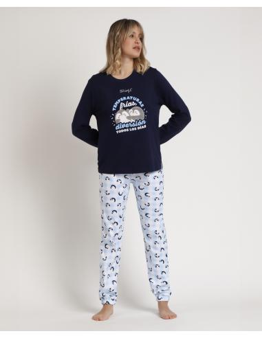 MR WONDERFUL Pijama Manga Larga Temperaturas Frías para Mujer