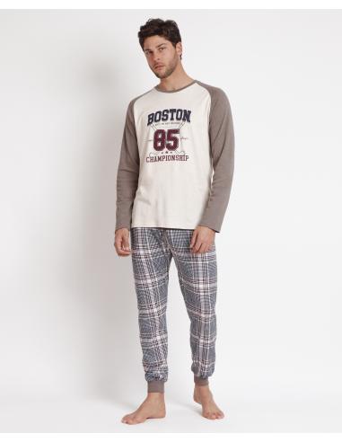 ADMAS Pijama Manga Larga Boston para Hombre