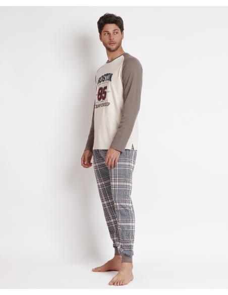 ADMAS Pijama Manga Larga Boston para Hombre