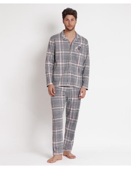 ADMAS Pijama Abierto Manga Larga Boston para Hombre