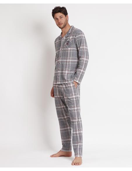 ADMAS Pijama Abierto Manga Larga Boston para Hombre