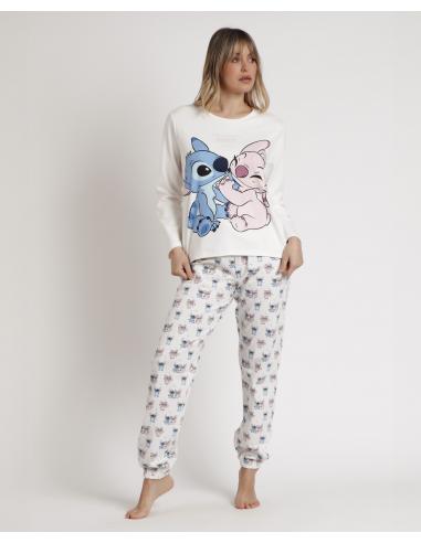 DISNEY Pijama Manga Larga Ohana para Mujer