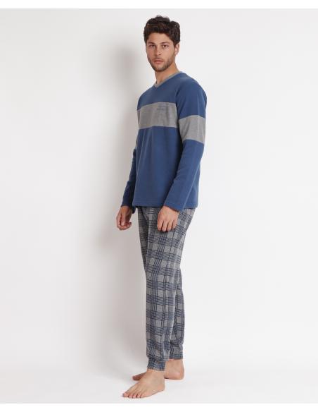 ADMAS MAGNIFIC Pijama Manga Larga Saxony para Hombre