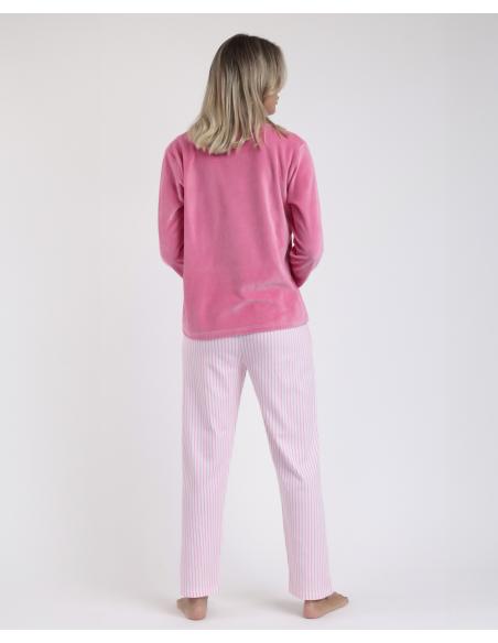 BARBIE Pijama Manga Larga Love Pink para Mujer