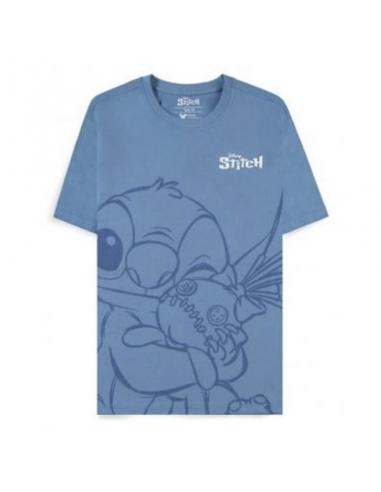 Camiseta abrazo de Stitch - azul L