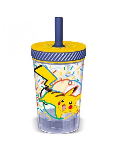 Vaso antivuelco con pajita Pokémon 370 ml