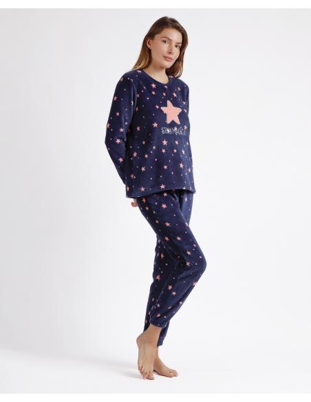 STAY AT HOME Pijama Calentito Manga Larga Magical C para Mujer