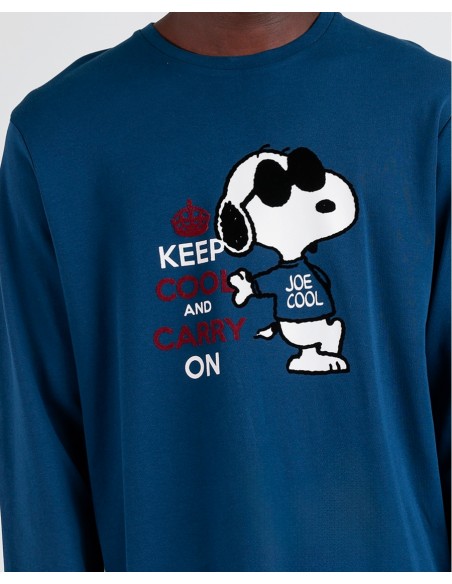 PEANUTS Pijama Manga Larga Snoopy Cool para Hombre