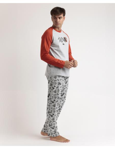 STAR WARS Pijama Manga Larga Gray Comic para Hombre