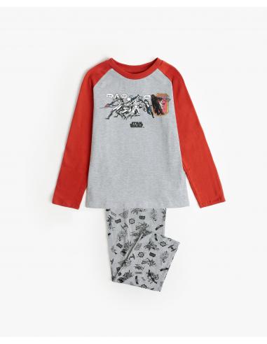 STAR WARS Pijama Manga Larga Gray Comic para Niño