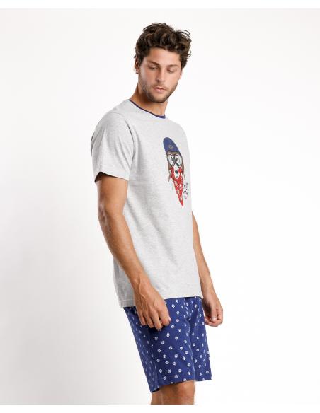 DIVER Pijama Manga Corta Wild Crazy Guy para Hombre