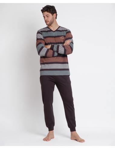 LOIS Pijama Manga Larga Tab Stripes para Hombre