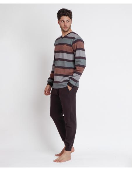 LOIS Pijama Manga Larga Tab Stripes para Hombre