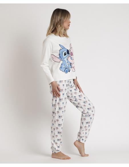 DISNEY Pijama Manga Larga Ohana para Mujer