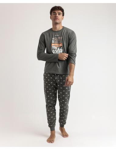 MR WONDERFUL Pijama Manga Larga Rey del Sofa para Hombre