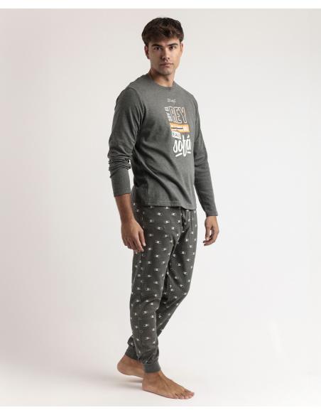 MR WONDERFUL Pijama Manga Larga Rey del Sofa para Hombre