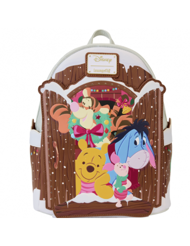 Mini Mochila Winnie the Pooh y amigos escena navideña