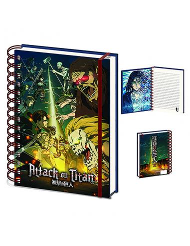 Cuaderno de espiral A5 Attack On Titan 21 x 15 cm