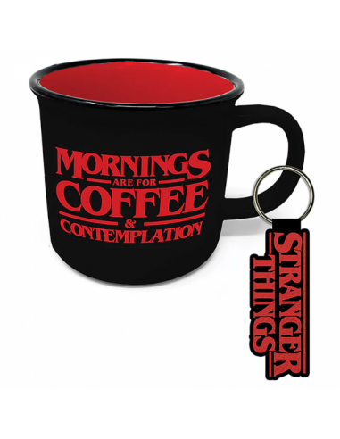 Juego de tazas de campamento Stranger Things Las mañanas son para café y contemplación