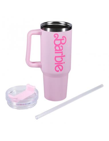 Vaso termo XL con pajita Logo Barbie Soft Touch 1200 ml