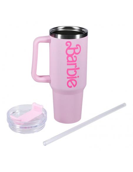 Vaso termo XL con pajita Logo Barbie Soft Touch 1200 ml