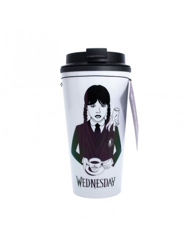 Vaso de termo Wednesday - Miércoles (blanco y negro) 450 ml