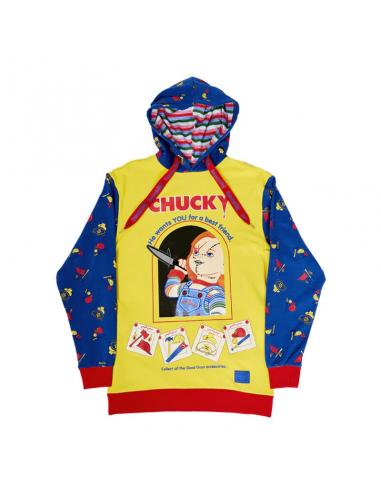 Sudadera con capucha amarilla con diseño de Chucky talla S