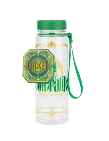 Botella de agua Wicked Ciudad Esmeralda con detalles en dorado y purpurina verde