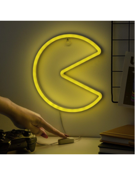 Lámpara LED estilo neón Pac-Man para pared