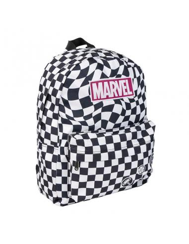 Mochila grande Logo Marvel fondo ajedrezado 42 cm