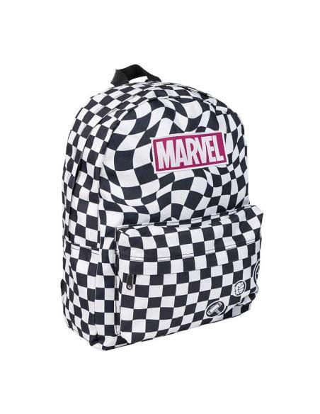 Mochila grande Logo Marvel fondo ajedrezado 42 cm