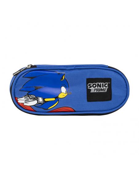 Estuche Portatodo Sonic Prime detalles rojos ovalado 22,5 cm