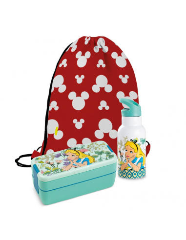 AliceTales Fiambrera + Juego de Botellas Térmicas con Bolsa