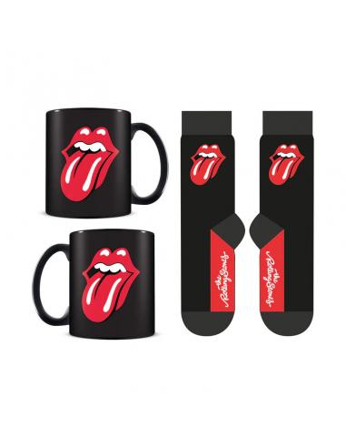 Set regalo con taza y calcetines Rolling Stones Lengua 315 ml y TU 36-41