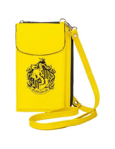 Bolso Portamóvil Escudo Hufflepuff amarillo 10,5 x 17,5 cm