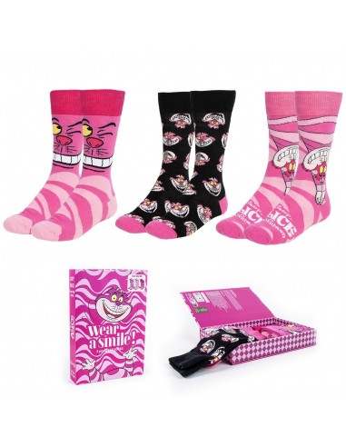 ▷ SET 3 PARES CALCETINES GATO CHESHIRE DE ALICIA EN EL PAIS DE LAS MARAVILLAS by Pequeños Gigantes