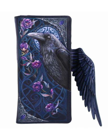 Cartera Tarjetero Ravens Flight en relieve 18,5 cm