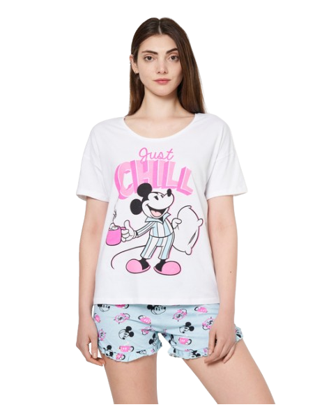 Pijama Mickey Blanco Talla XL