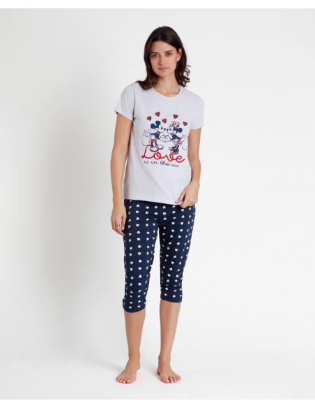 DISNEY Pijama Manga Corta Love is in the Air para Mujer