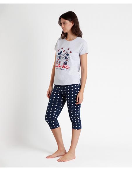 DISNEY Pijama Manga Corta Love is in the Air para Mujer