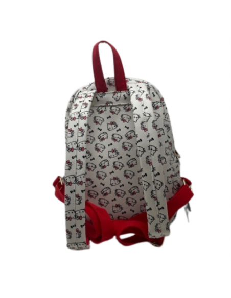 Mini Mochila mosaico Hello Kitty blanca 25 cm