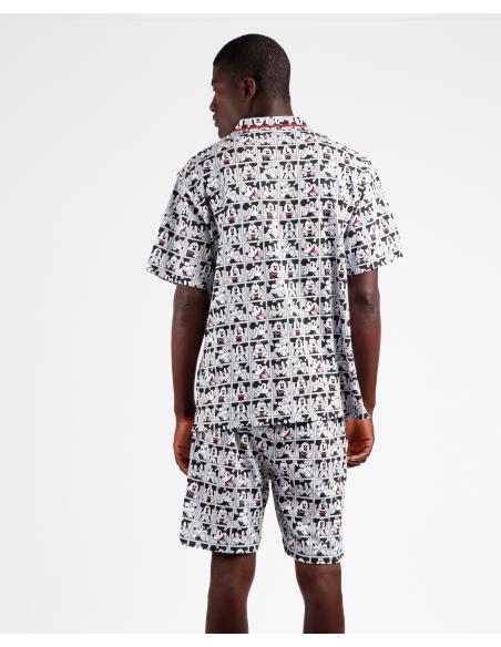 DISNEY Pijama Abierto Manga Corta Mickey Window para Hombre